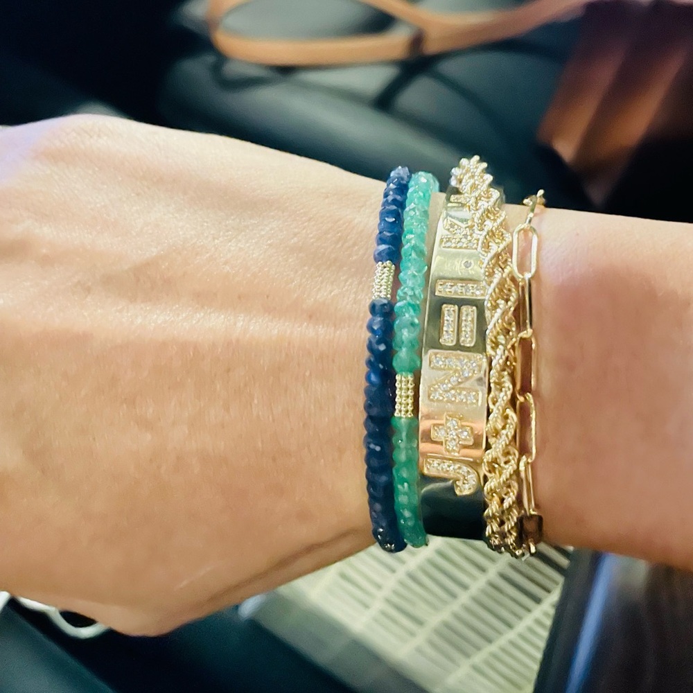 Bony Levy El Mar blue sapphire 14k yellow gold bracelet - Picture 5 of 6